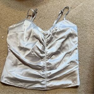 A&F RUCHED SATIN TOP